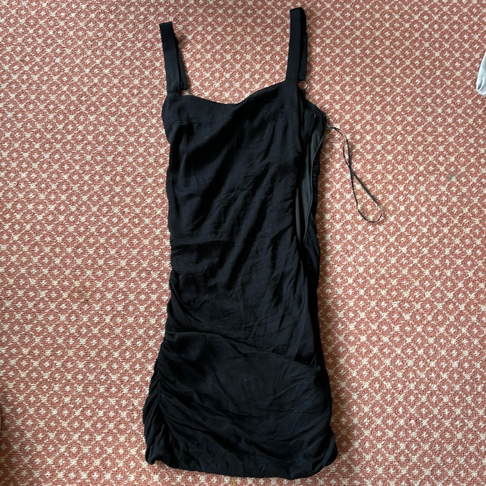 black mini dress